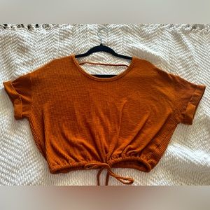 Rust Orange Cropped Blouse